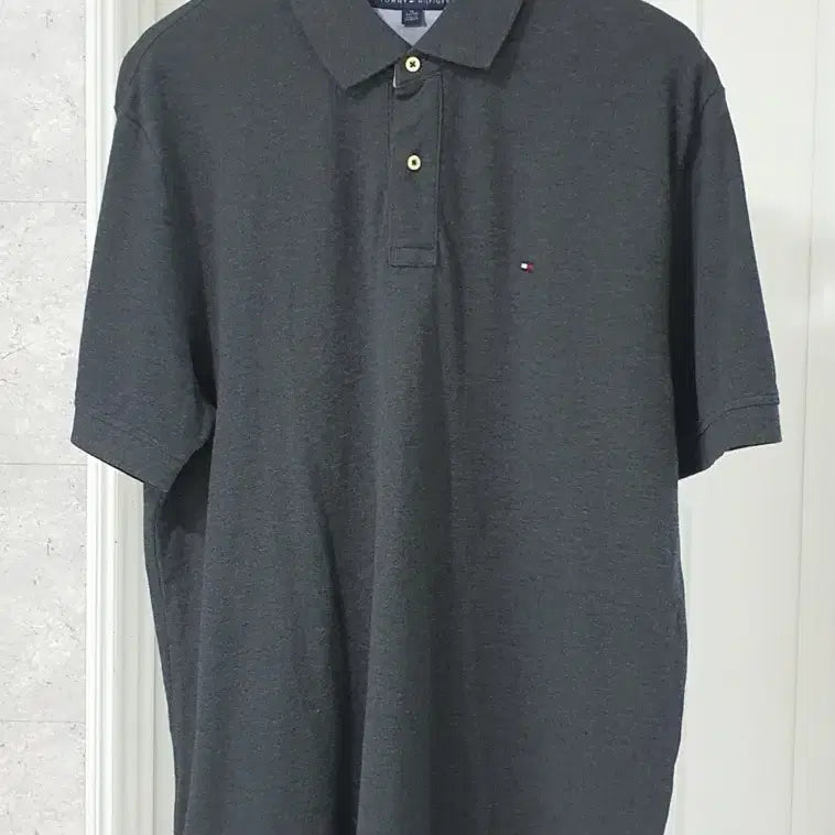 [BUNJANG] Tommy Hilfiger Casual Short Sleeve Polo Shirt Dark Grey XL / 타미힐피거 캐주얼 반팔 카라티 다크그레이 110