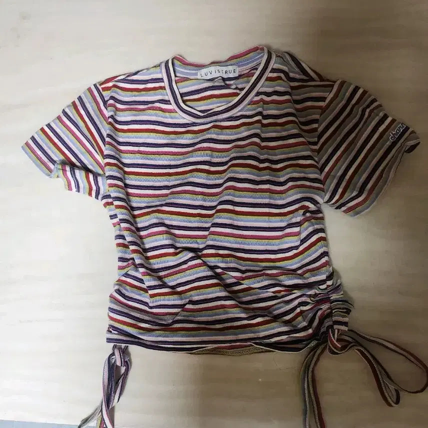 [BUNJANG] Love Is True Striped Short Sleeve T-Shirt / 러브이즈트루 단가라 반팔