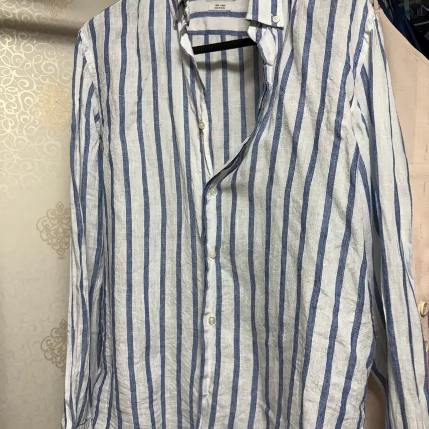 [BUNJANG] Massimo Dutti Striped Linen Shirt XL / 마시모두띠 스트라이프 린넨 셔츠