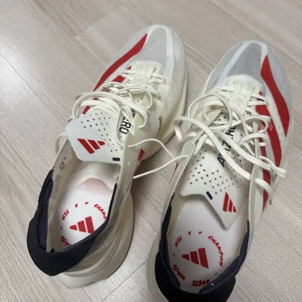 [BUNJANG] Adidas Adizero Sneakers White Red / 아디다스 아디제로 운동화 화이트 레드