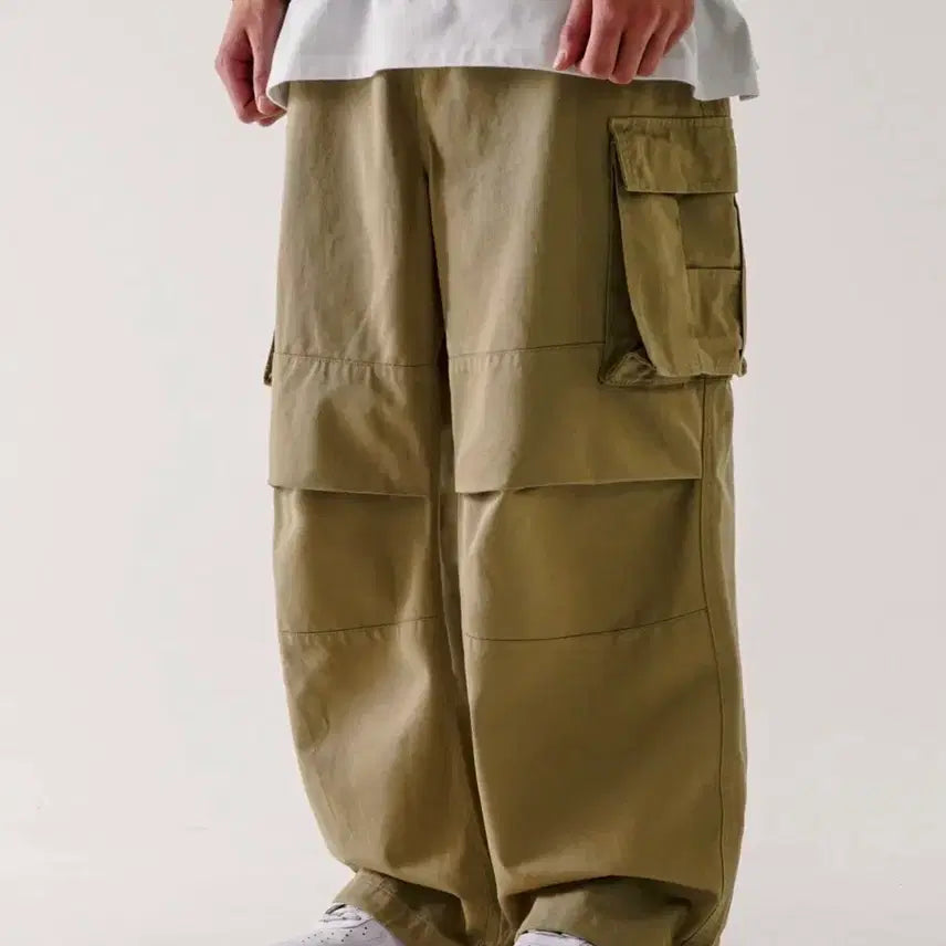 [BUNJANG] Azkaton Step Cargo Pants Beige / 에즈카톤 스탭 카고 팬츠 베이지