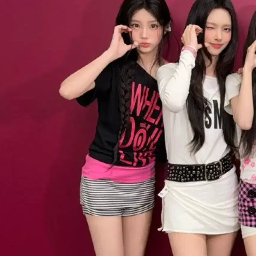 [BUNJANG] Black Up Chiel Stripe Mini Skirt Pants / 블랙업 치엘 스트라이프 미니 스커트팬츠