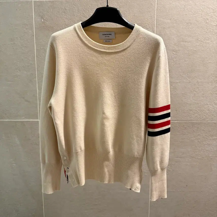 [BUNJANG] Thom Browne Milano Stitch Knit with Signature Striped Armband, Size 3 / 톰브라운 사선완장 밀라노스티치 니트 [정품, 3사이즈]