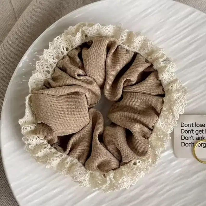 [BUNJANG] Premium Fabric Scrunchie Hair Accessory / 곱창 레이스 머리끈 고급원단 헤어악세사리 헤어 포니테일