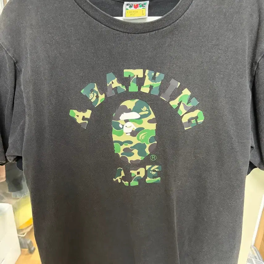 [BUNJANG] BAPE Camo Short Sleeve T-Shirt Black / 베이프 카모 반팔 티셔츠 블랙