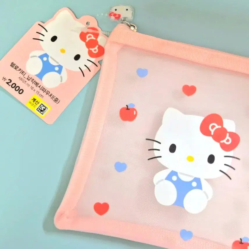 [BUNJANG] Daiso Genuine Kitty Pouch (Medium) / 키티 파우치 메쉬 매쉬 중 다이소 정품