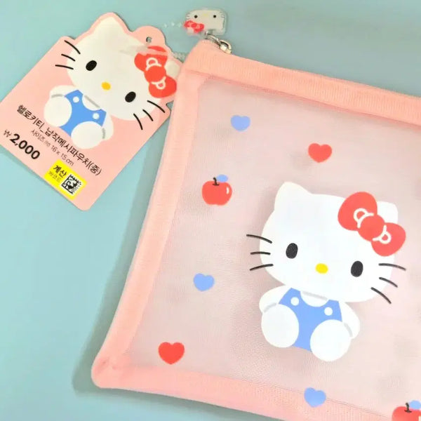 [BUNJANG] Daiso Genuine Kitty Pouch (Medium) / 키티 파우치 메쉬 매쉬 중 다이소 정품