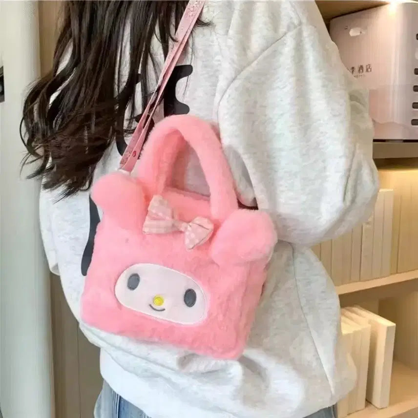 [BUNJANG] Character Mini Bag Faux Fur Tote Crossbody Bag / 캐릭터 미니가방 퍼가방 귀여운 토트백 크로스백