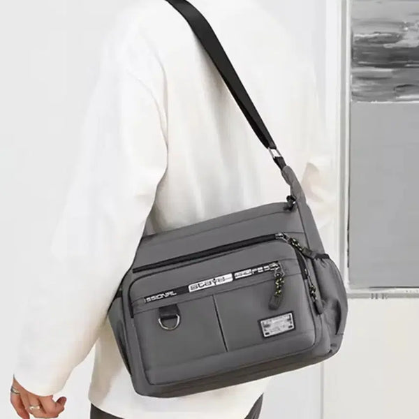 [BUNJANG] Men's Nylon Zipper Crossbody Bag / 남성 크로스백 나일론 지퍼 학생 심플 백