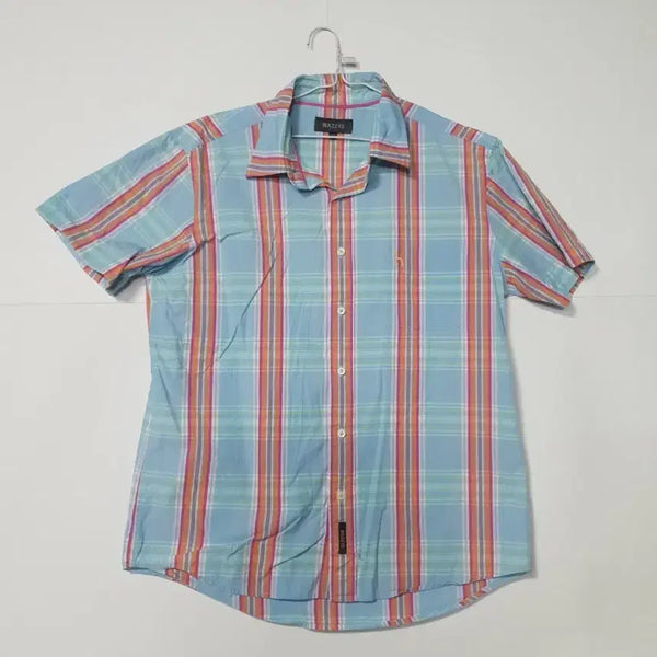 [BUNJANG] Hazzys Check Short Sleeve Shirt / 헤지스 체크 반팔 셔츠 0271