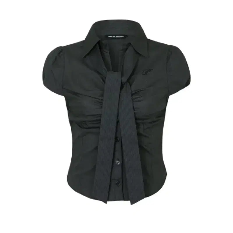 [BUNJANG] PAIN OR PLEASURE JADE SCARF SHIRT Charcoal / 페인오어플레져 JADE SCARF SHIRT 차콜