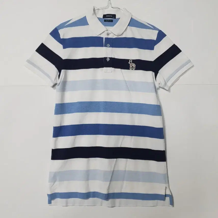 [BUNJANG] Hazzys Men's Striped Short-Sleeve Polo Shirt / 헤지스 남성 반팔 카라티 스트라이프 0292