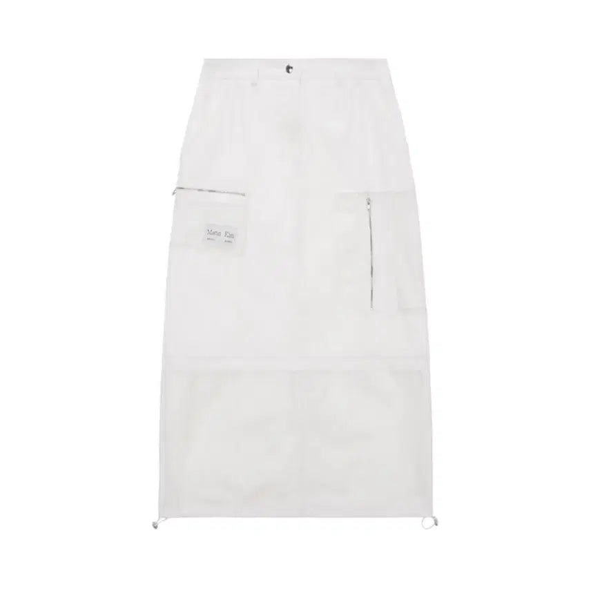 [BUNJANG] Matinkim Nylon Mix Pocket Maxi Skirt White / 마뗑킴 나일론 믹스 포켓 맥시 스커트 화이트