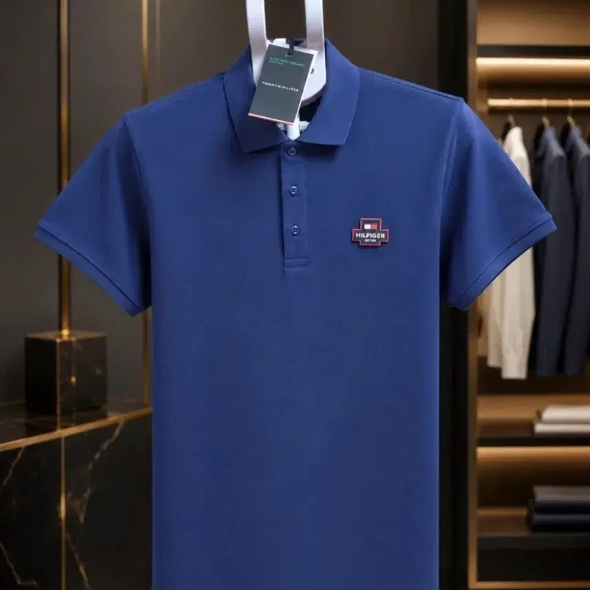 [BUNJANG] Tommy Hilfiger Navy Short Sleeve Polo Shirt Size S / 타미힐피거 반팔 카라티 남색 S
