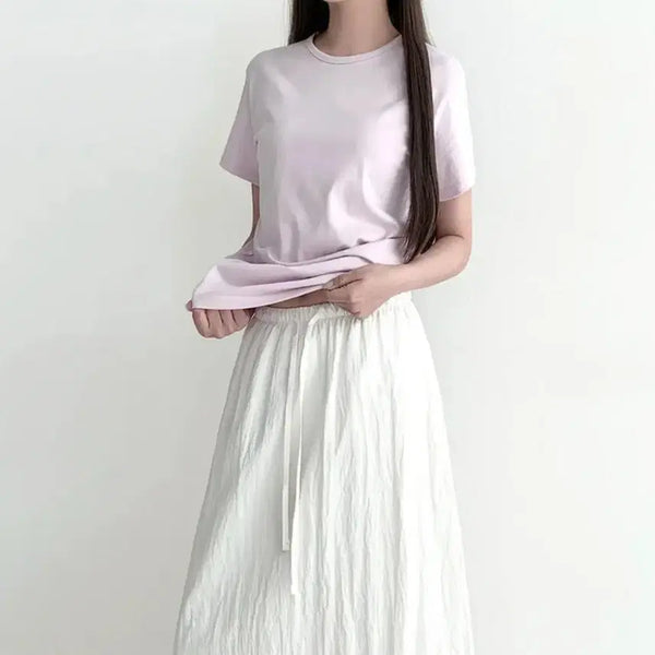 [BUNJANG] TheMonade Round Neck Basic T-shirt / 에이블리 지그재그 더모나드 기본핏 고밀도  탄탄 라운드넥 베이직 무지 반팔티