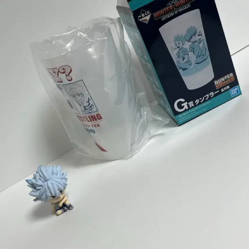[BUNJANG] Hunter x Hunter Killua Swarasetai Gacha Figure & G-Prize Cup Bundle / 헌터헌터) 일괄 키르아  스와라세타이 피규어 가챠 /g상 컵
