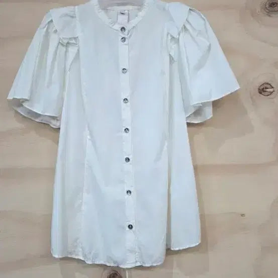 [BUNJANG] Ozoc White Frill Blouse Size 55 / 화이트 프릴 블라우스 오즈세컨55