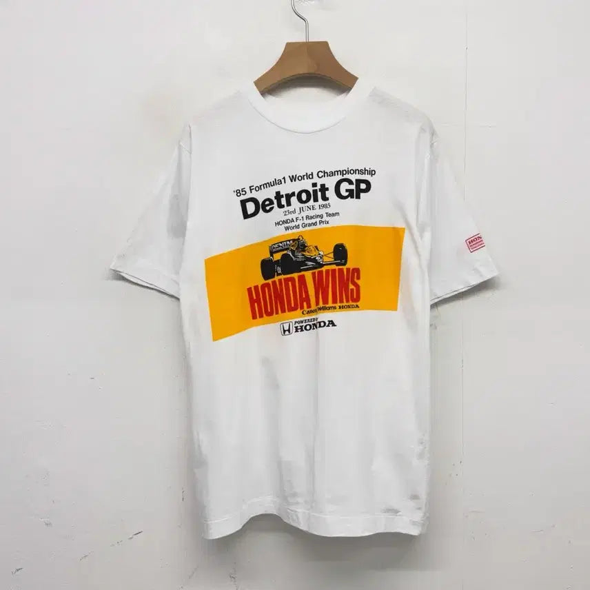 [BUNJANG] 1985 Honda F1 Racing Team Detroit GP T-Shirt / 80s 혼다 F1 레이싱 팀 85 디트로이트 GP 반팔 티셔츠