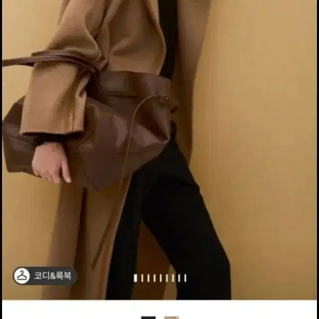[BUNJANG] TIME Cashmere Blend Leather Trimmed Coat Camel / (역시즌할인) 타임 캐시미어 블렌드 레더 트리밍 코트 카멜