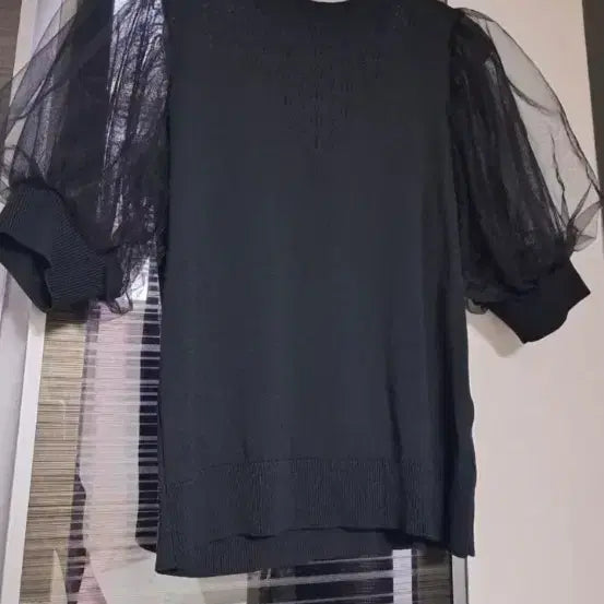 [BUNJANG] Egoist Black Puff Sleeve Knit - Size 55 / 블랙 퍼프 소매 니트 에고이스트 55