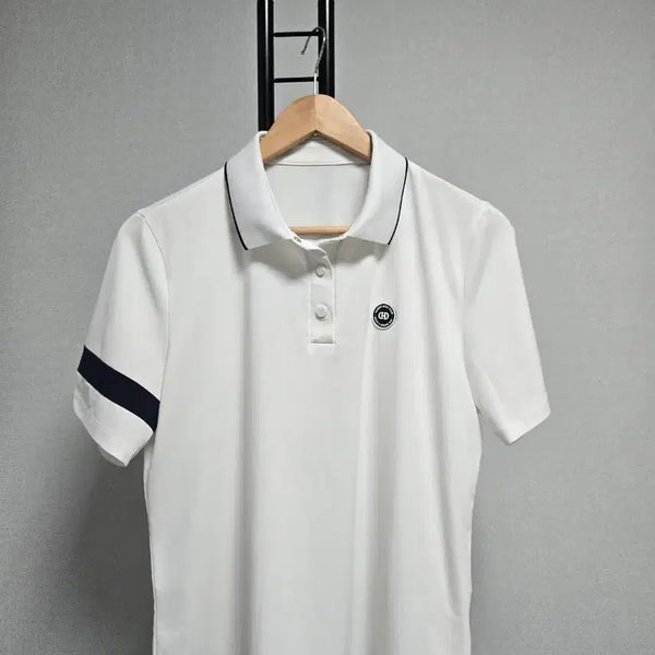[BUNJANG] Hazzys Golfwear Women's Short Sleeve Polo Shirt White / 헤지스 골프웨어 반팔 카라티 흰색
