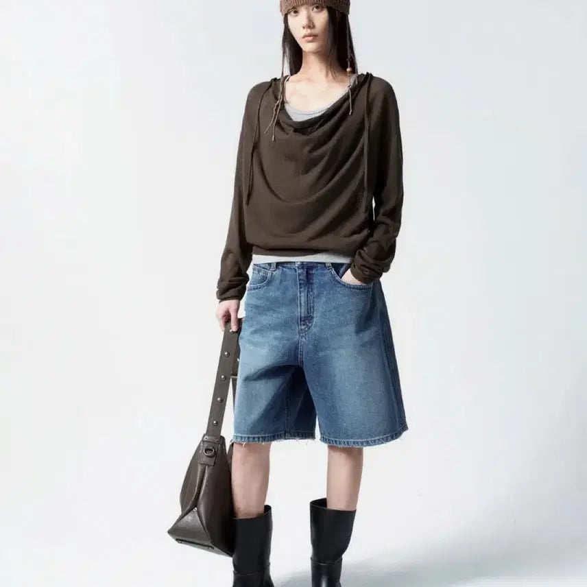 [BUNJANG] INSILENCE Wide Bermuda Denim 25SS / 인사일런스 와이드 버뮤다 데님 25SS