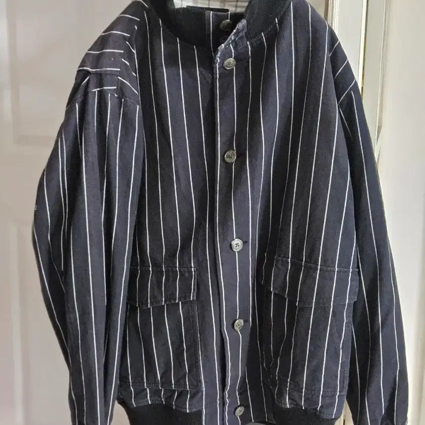 [BUNJANG] Woolrich Stripe Blouson Jumper / 울리치 스트라이프 블루종 점퍼