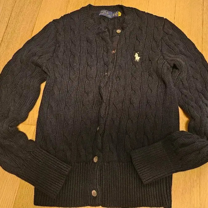 [BUNJANG] Polo Ralph Lauren Cable Knit Cardigan Navy / 폴로랄프로렌 케이블 니트 가디건 네이비