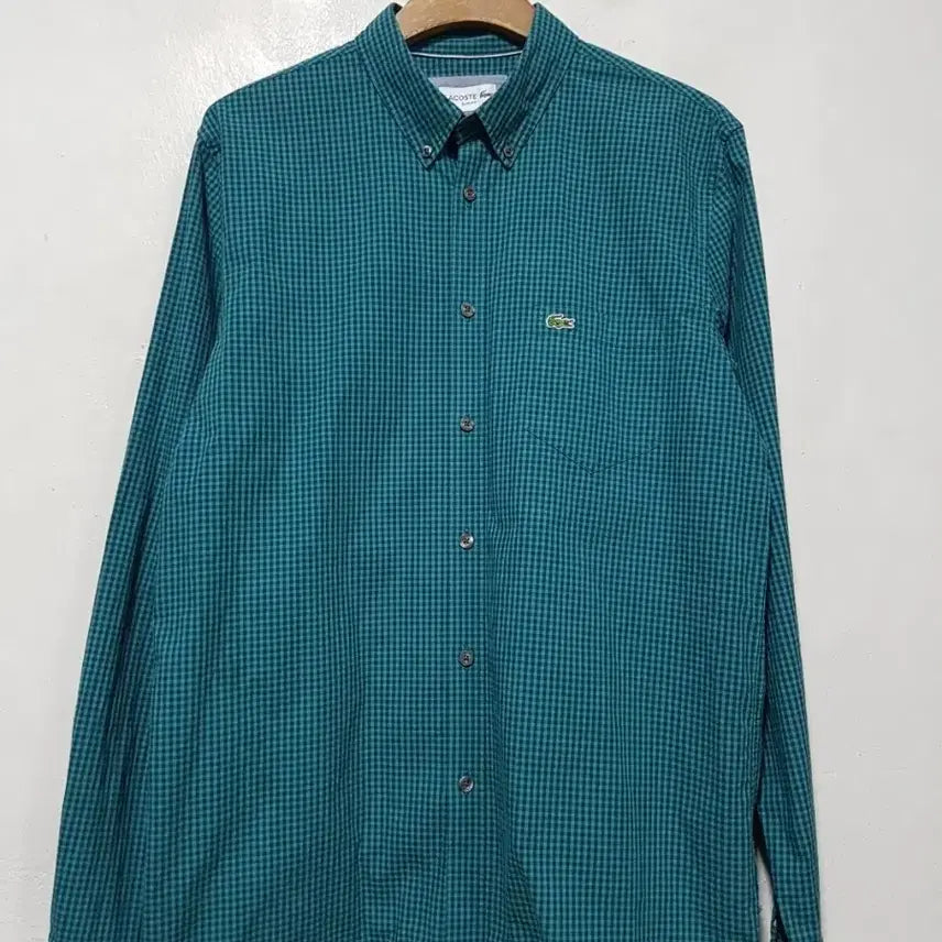 [BUNJANG] Lacoste Check Pattern Logo Shirt / 라코스테 남방 L