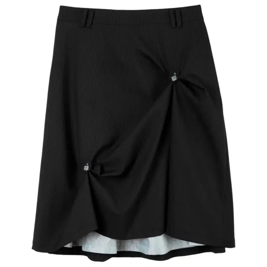[BUNJANG] Heretic Button Flared Skirt Black / 헤레틱 버튼 플레어드 스커트 블랙 heretic button flared skirt black