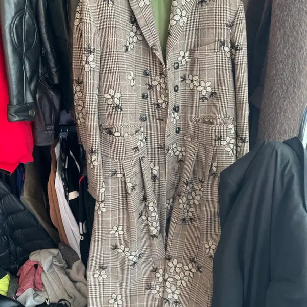 [BUNJANG] Sling Stone Park Jong Chul Collection Unique Pattern Wool Coat / 슬링스톤 박종철컬렉션 유니크 울코트