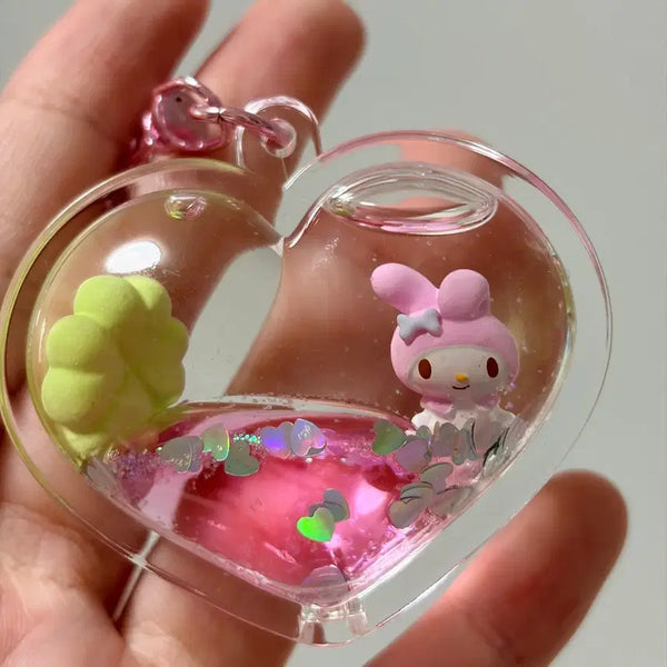 [BUNJANG] Sanrio My Melody Heart Water Keychain / 산리오 마이멜로디 하트 워터 키링
