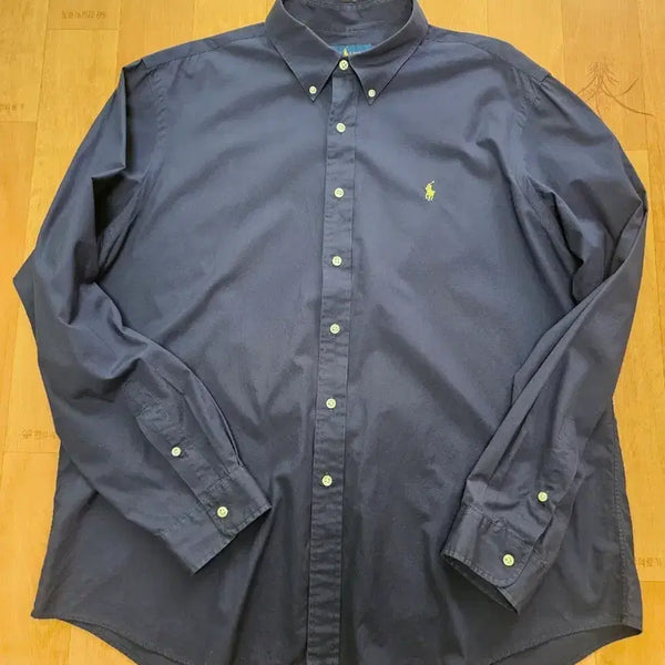 [BUNJANG] Polo Ralph Lauren Navy Solid Long Sleeve Shirt XXL / 폴로 랄프로렌 네이비 솔리드 셔츠 XXL