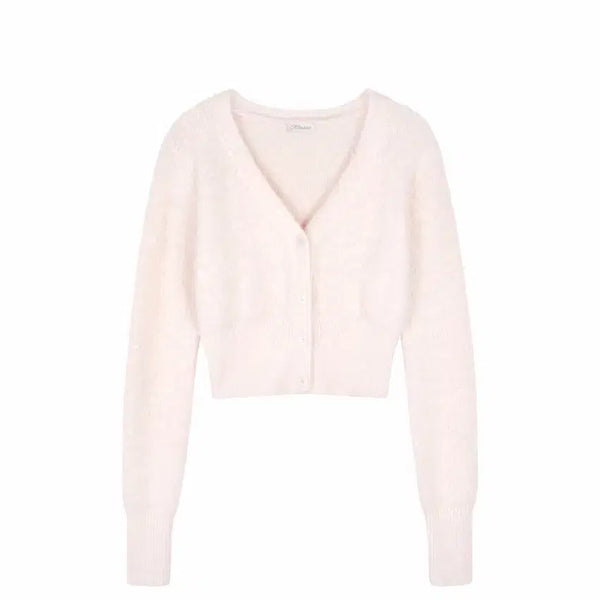 [BUNJANG] Klishier Cotton Candy V-Neck Cardigan Pink / (새상품) 클리시어 코튼 캔디 브이넥 가디건 핑크