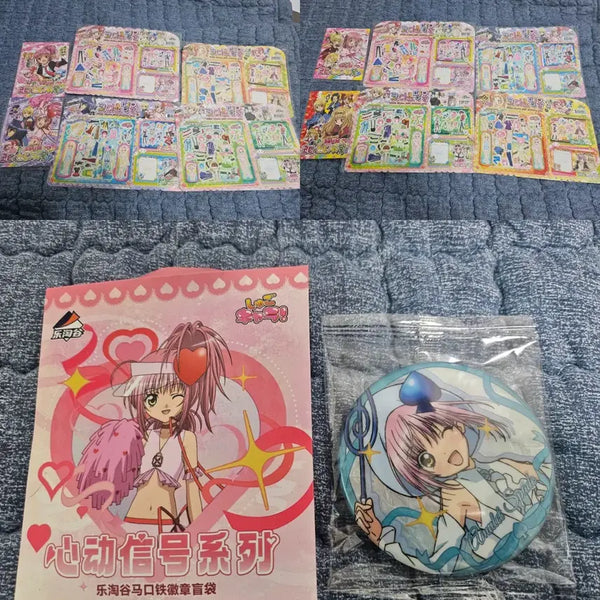 [BUNJANG] Shugo Chara! Shugo Chara! Coordinate Sticker Book & Can Badge Bundle Set / 캐릭캐릭체인지 캐캐체 코디스티커북, 캔뱃지 일괄 판매