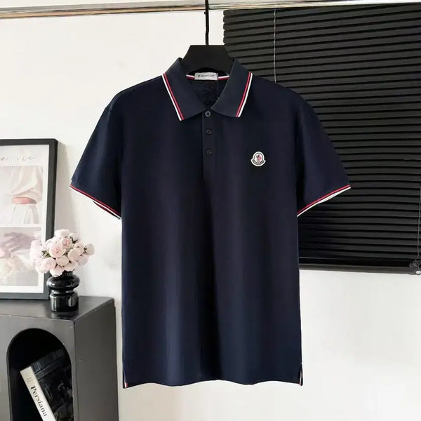 [BUNJANG] Moncler Trimmed Cotton Pique Polo Shirt / 몽클레어  트리밍 코튼 피케 폴로 셔츠