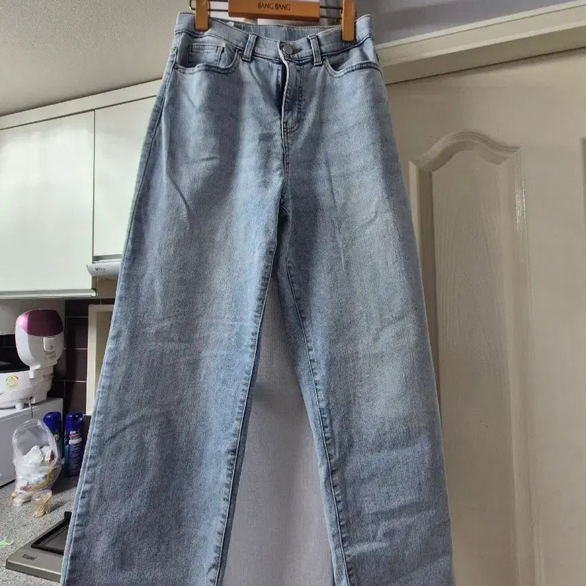 [BUNJANG] Pohlham Women's Light Wash Semi-Wide Denim Pants / 여성 와이드 팬츠