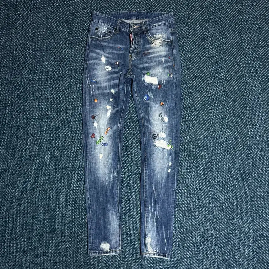 [BUNJANG] Dsquared2 Graffiti Slim Jeans Size 28 / 디스퀘어드2 그래피티 슬림진 28