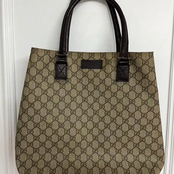 [BUNJANG] Gucci GG Pattern Tote Bag Brown / 구찌 GG 패턴 토트백 브라운
