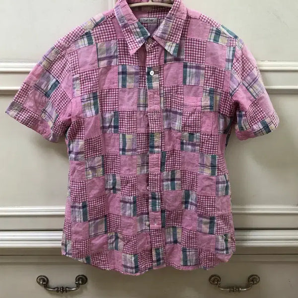 [BUNJANG] Japanese Vintage Patchwork Shirt / 일본 빈티지 패치 워크 셔츠