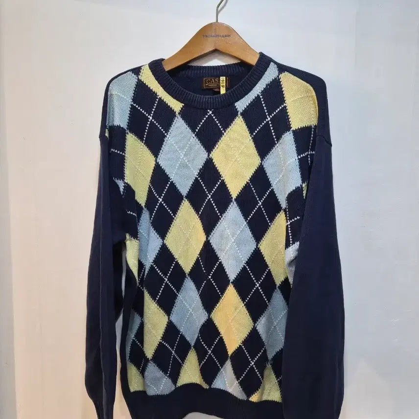 [BUNJANG] CASPI Argyle Pattern Knit Sweater Size 105 / 105) CASPI 아가일패턴 니트 팝니다