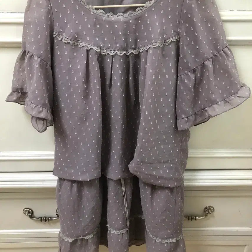 [BUNJANG] Japanese Vintage Mori Girl Polka Dot Blouse Dress / 일본 빈티지 모리걸 도트 블라우스 원피스
