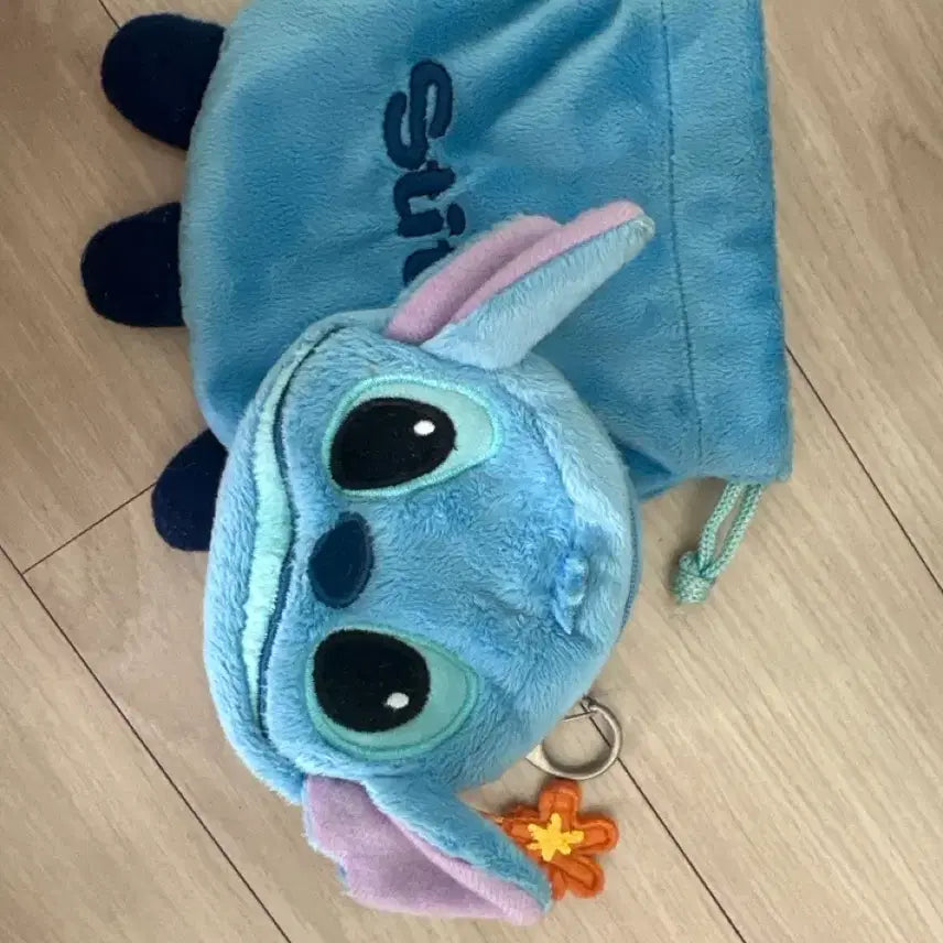 [BUNJANG] Disney Stitch Face Pouch with Bonus Pouch / 디즈니 스티치 파우치