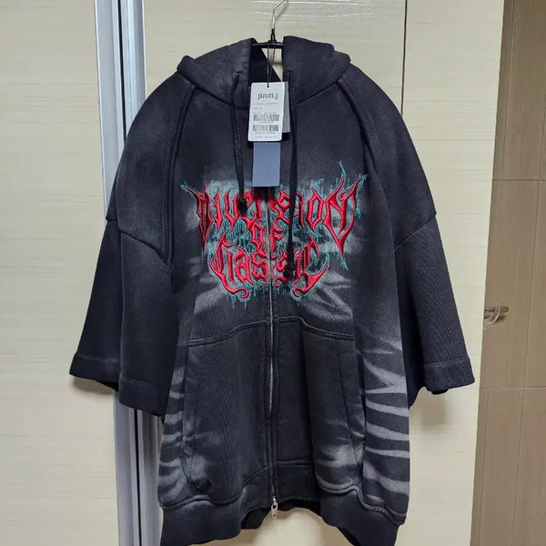 [BUNJANG] JUUN.J 24SS Oversized Short-Sleeve Hoodie Zip-Up M / 준지 24SS 컬렉 오버사이즈 반팔 후드집업 M