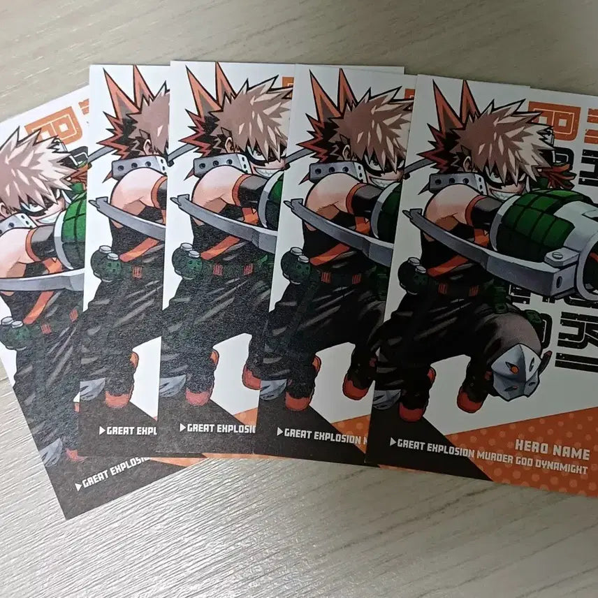 [BUNJANG] My Hero Academia Bakugo Katsuki Original Drawing Business Card Set (5 Cards) / 히로아카 바쿠고 카츠키 원화 명함 카드 5장 일괄