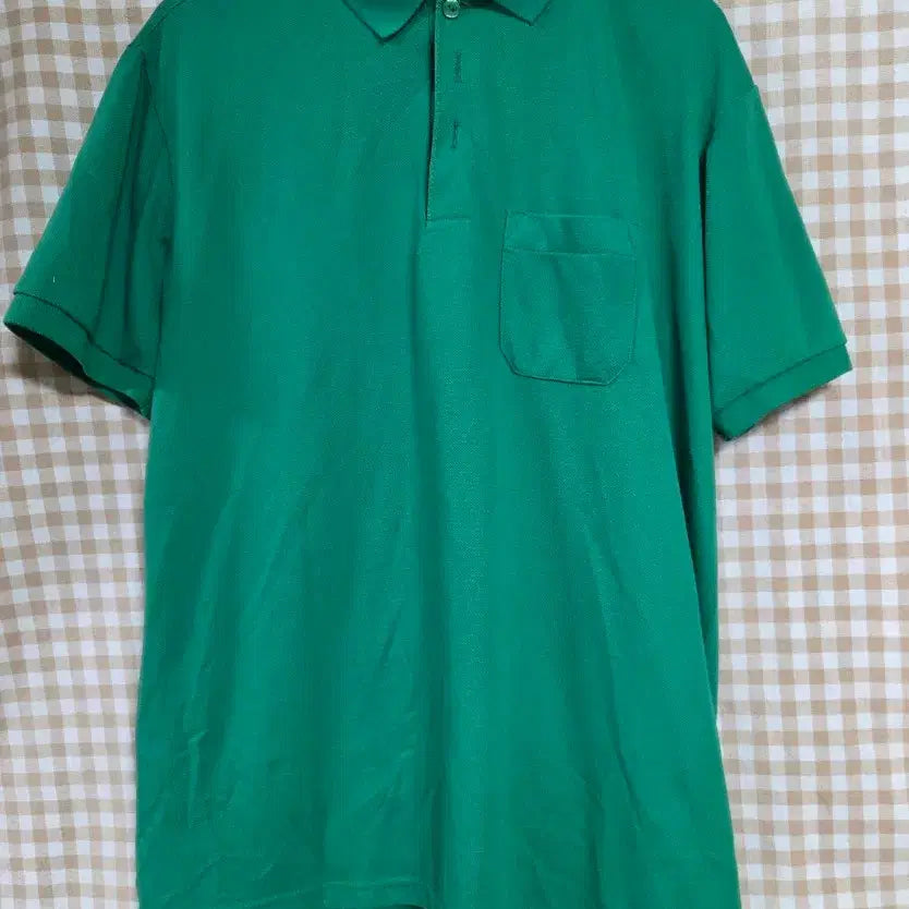 [BUNJANG] Green Pocket Collar T-Shirt / 그린 포켓 카라티