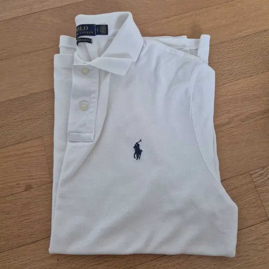 [BUNJANG] Polo Ralph Lauren Custom Slim Fit Pique Short Sleeve Polo Shirt White L / 폴로 랄프로렌 피케 반팔 카라티 커스텀슬림핏 화이트L