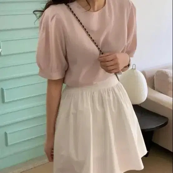[BUNJANG] Short Sleeve Blouse Ivory New Arrival / 반팔 블라우스 아이보리 새상품