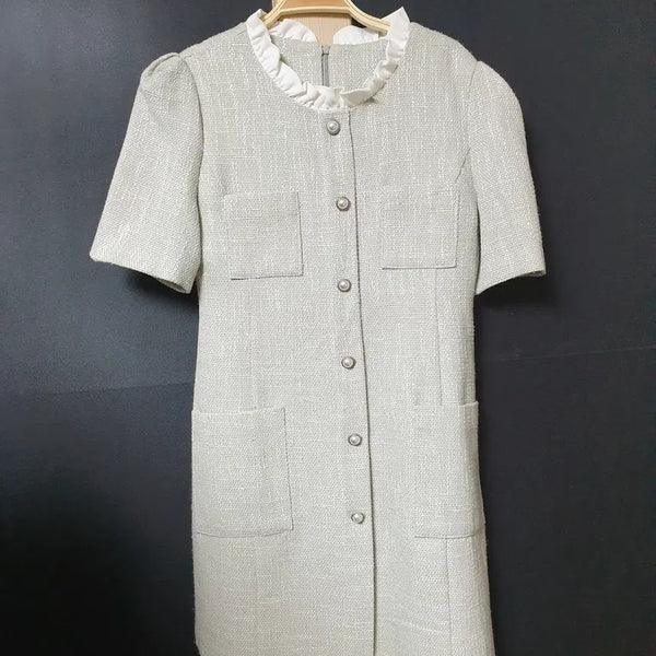 [BUNJANG] Tweed Short-Sleeve Mini Dress / 진짜만원 반팔 트위드원피스 66 미니