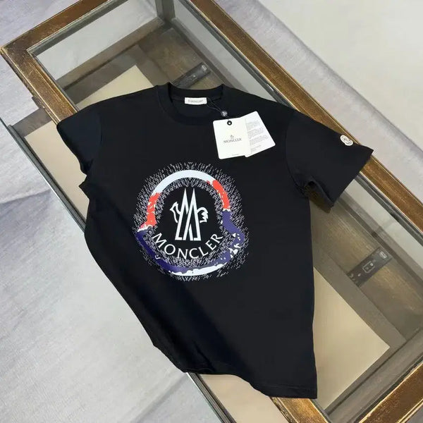 [BUNJANG] Moncler Tricolor Splash Big Logo Short Sleeve T-Shirt / 몽클레어  트리컬러 스플래시 빅 로고 프린팅 반팔 티셔츠